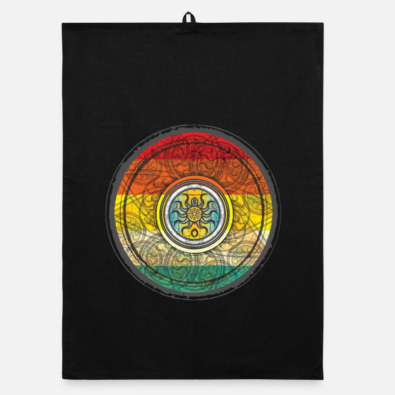Kaleidoscopic Sun Pattern Context Organic dish towel
