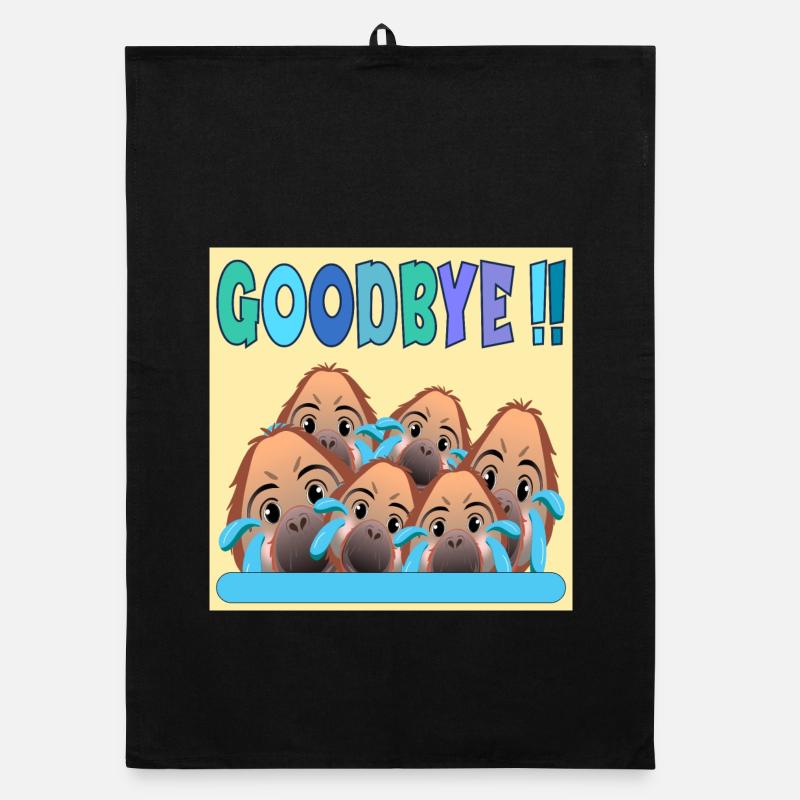FAREWELL TEAM GOODBYE MONKEY Organic dish towel