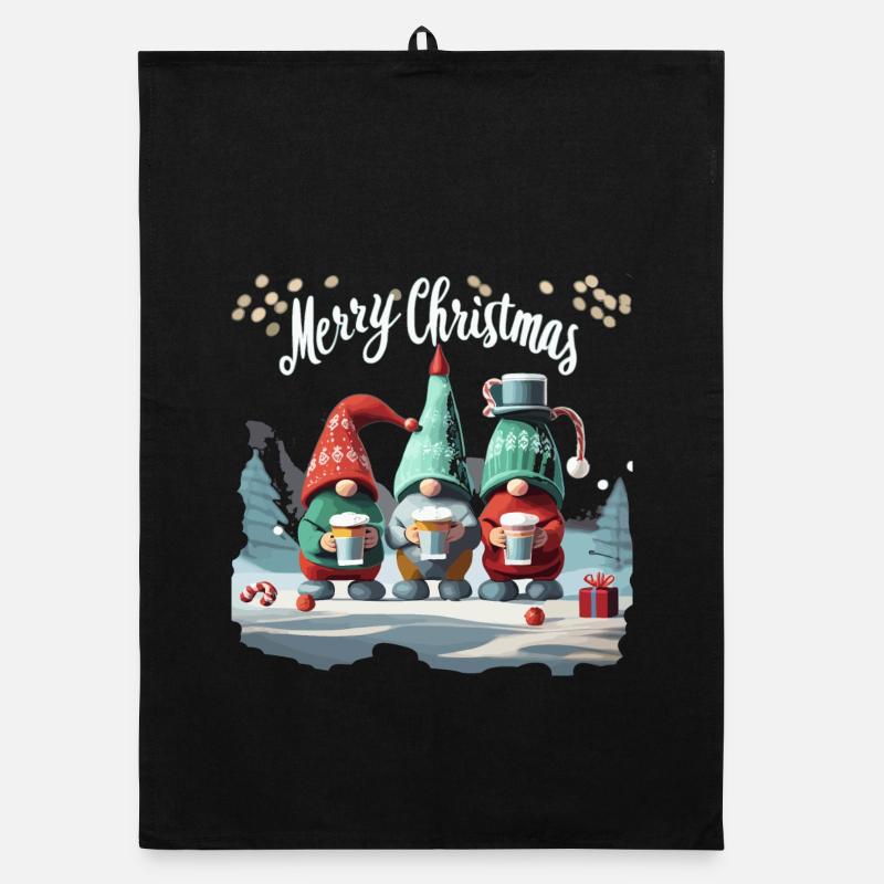 FROHE WEIHNACHTEN - Organic Geschirrtuch - Schwarz