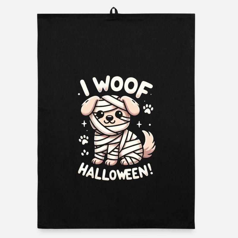 Halloween Mummies Dog Organic dish towel