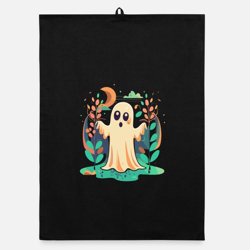 Halloween Ghost Organic dish towel