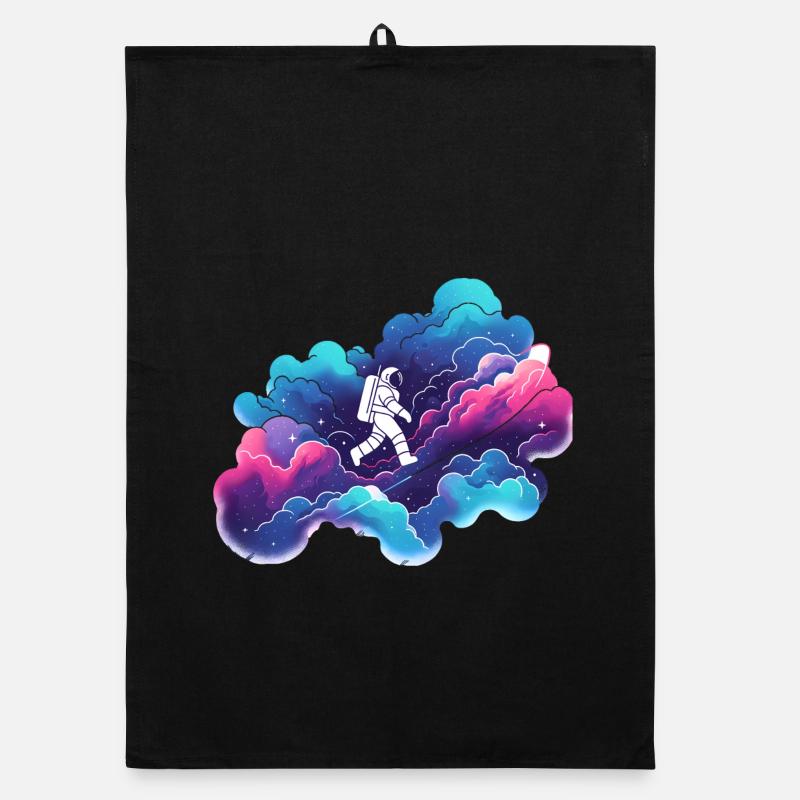 Astronaute dans la nébuleuse colorée : randonnée dans l’espace Torchon bio