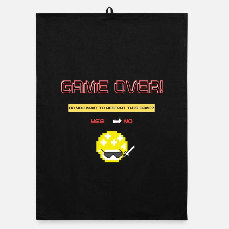 Pixel Art 8 Bit Retro Game Over Organic Geschirrtuch