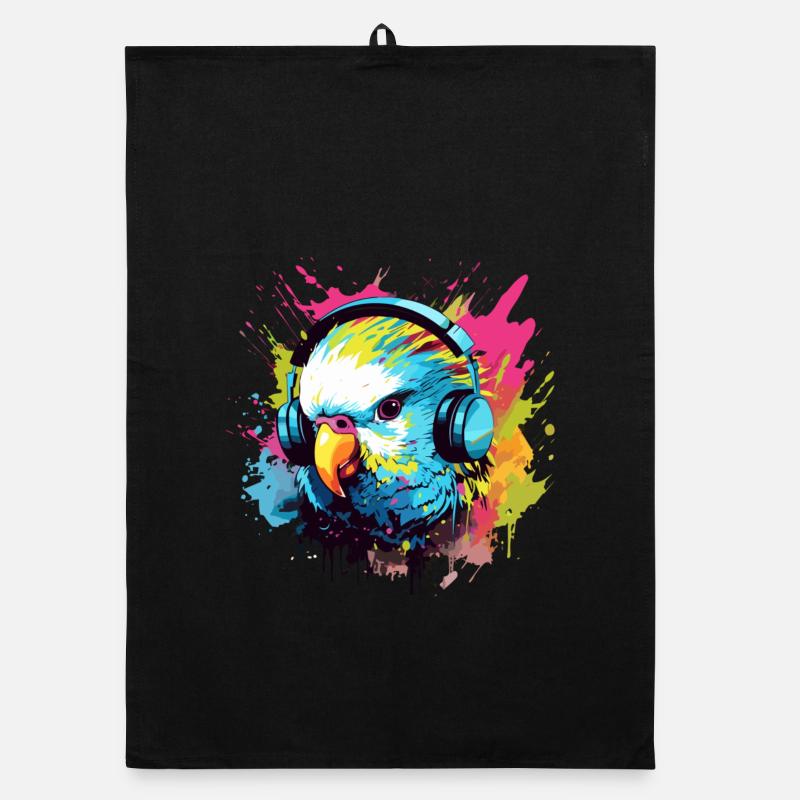 Perruche avec écouteurs Perruches Bird Torchon bio