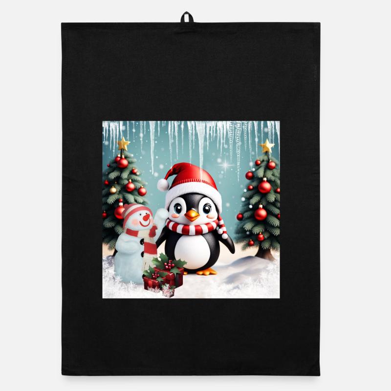 Pingouin drôle mignon Torchon bio