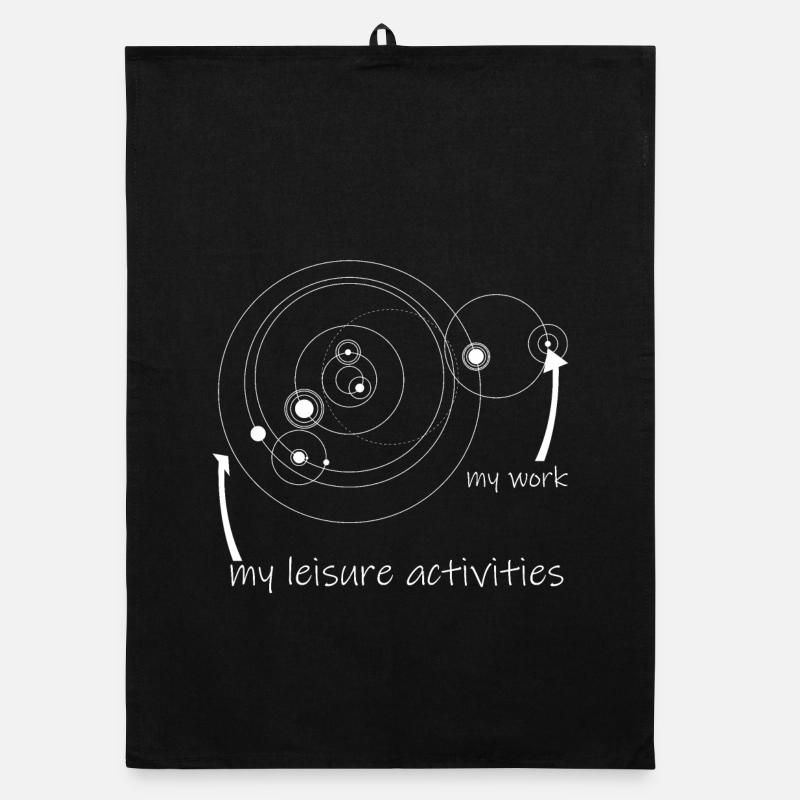 Cercles de vie et de travail (blanc) Torchon bio