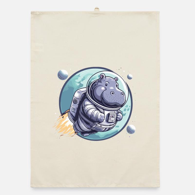 Hippopotame astronaute spatial Torchon bio