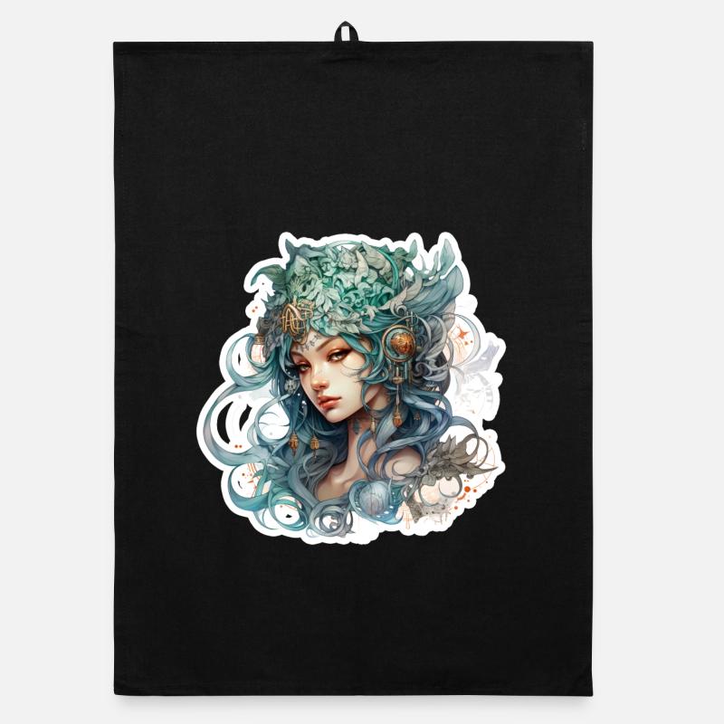 Wunderschöne Waldelfe Fantasy RPG Shirt Organic Geschirrtuch