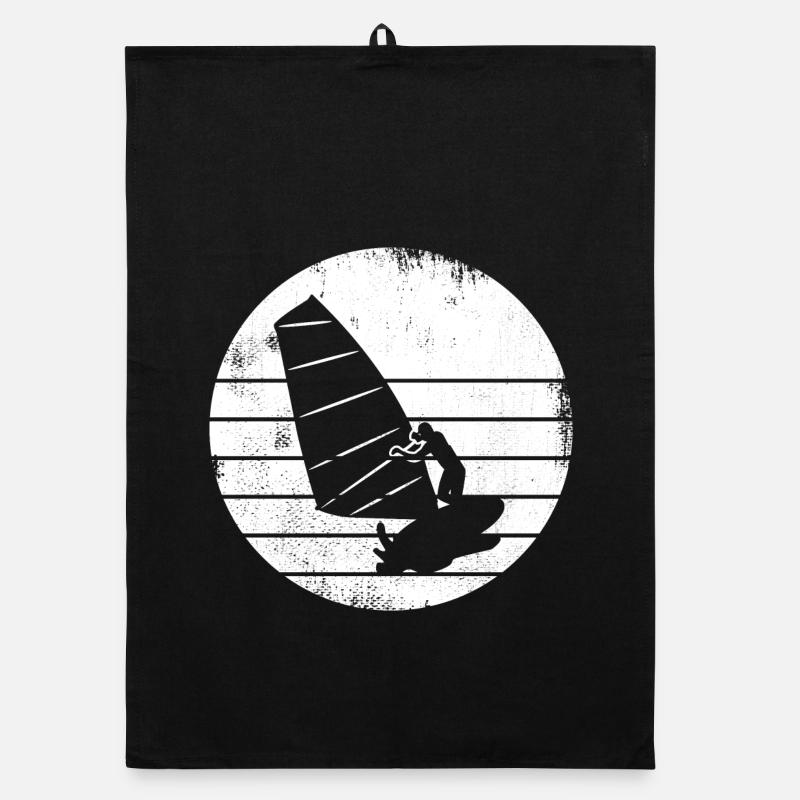 Windsurfer Drawing Organic dish towel