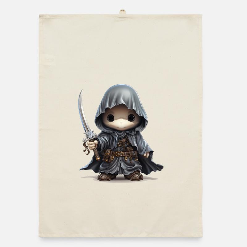 Cute Ghost with Dagger Fantasy Shirt Organic dish towel