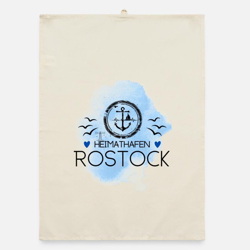Rostock Liebe Heimathafen Ostsee Organic Geschirrtuch