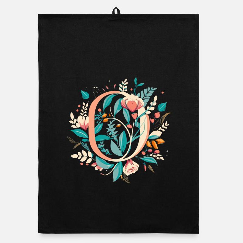 O typography floral Organic Geschirrtuch