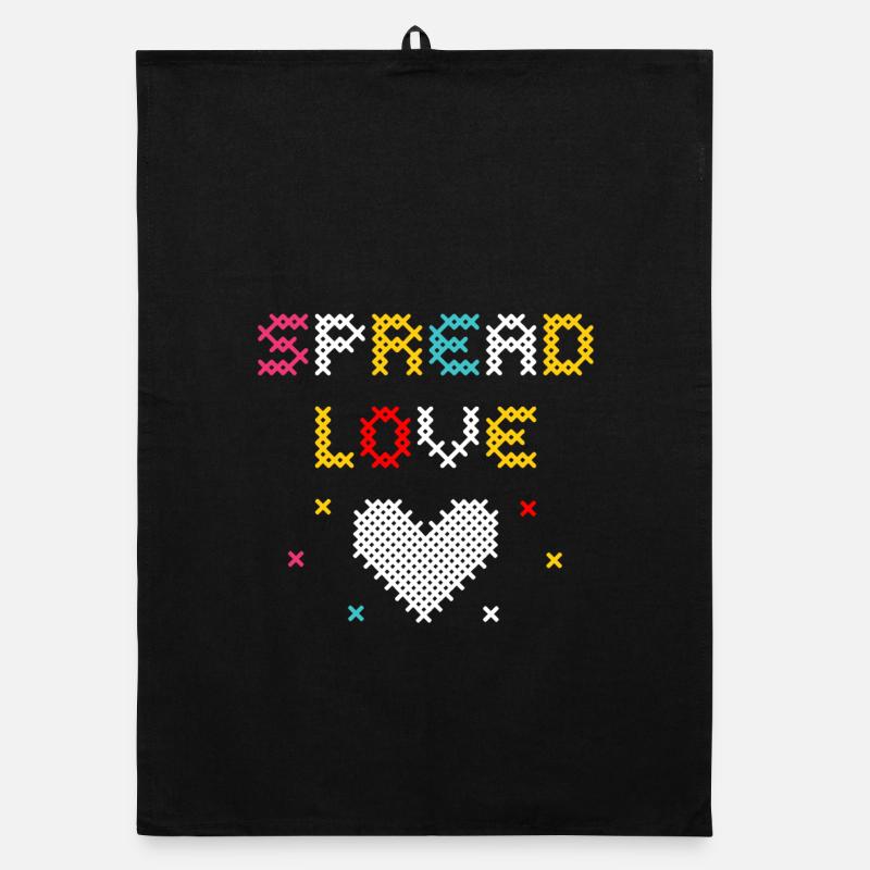 Love Pixel Heart Creative Design Organic dish towel
