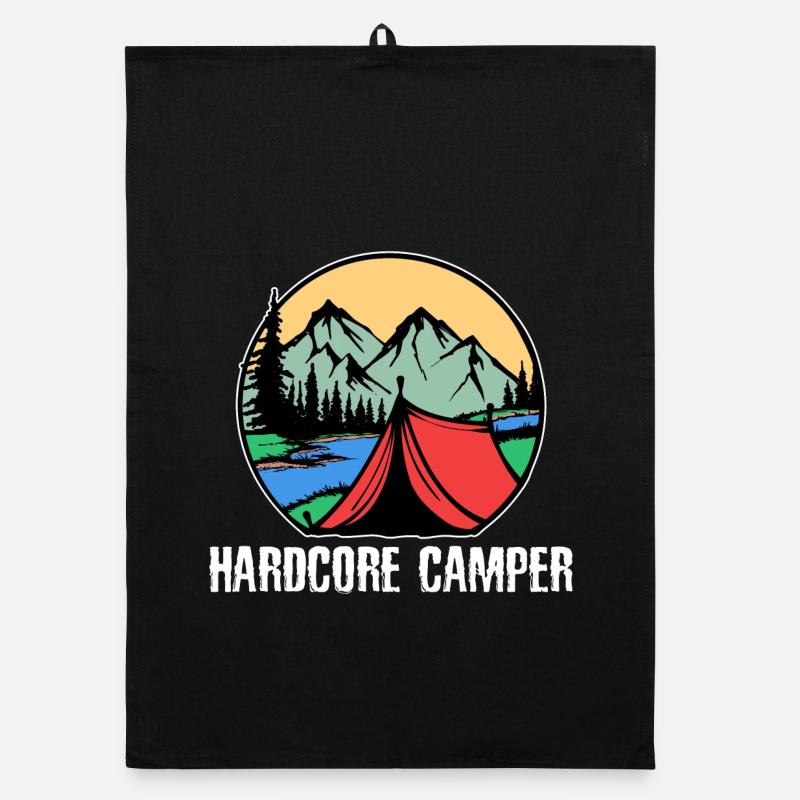 Montagnes, Campeurs, Camping, Camping, Déclaration, Nature, Vacances Torchon bio