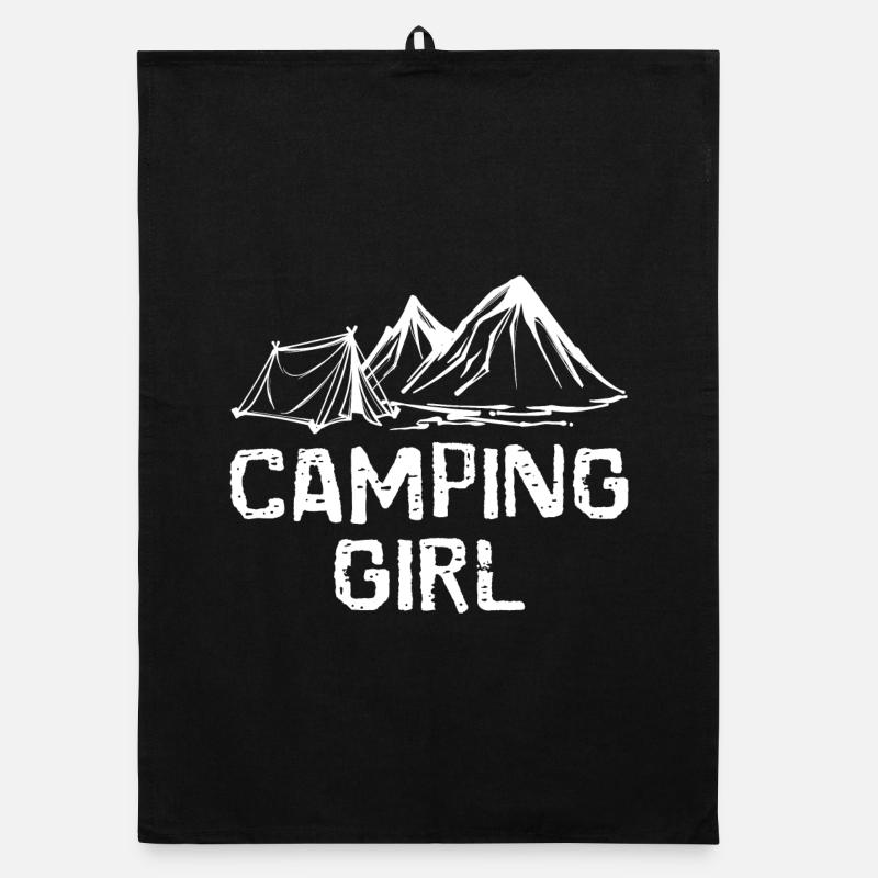 Berge Wanderer Camping Statement Zelten Wanderlust Organic Geschirrtuch