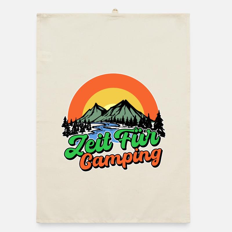 Mountains, Nature, Camping, Statement, Chilling, Camping Organic dish towel