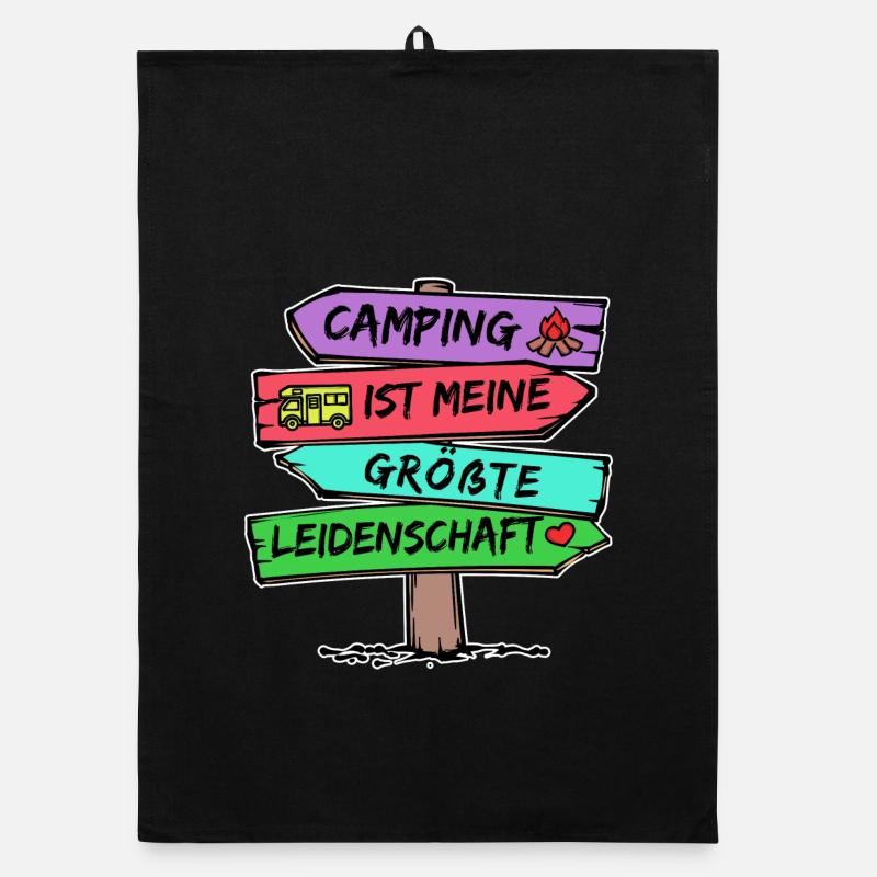 Camping Statement Wanderlust Wanderer Herz Camper Organic Geschirrtuch