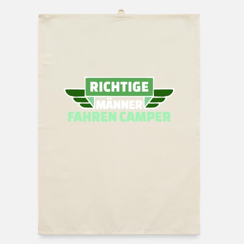 Camping Wanderer Camper Wanderlust Statement Organic Geschirrtuch