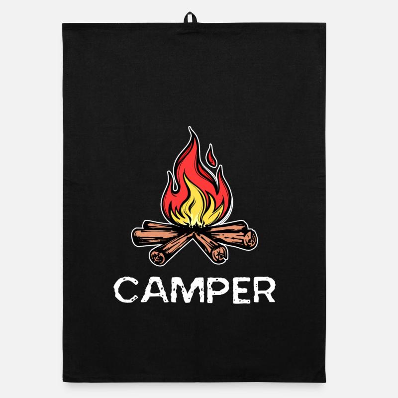 Campfire Saying Camper Camping Campsite Organic dish towel