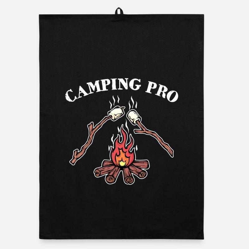 Déclaration de camping Camping Camping Feu de camp Camping Torchon bio