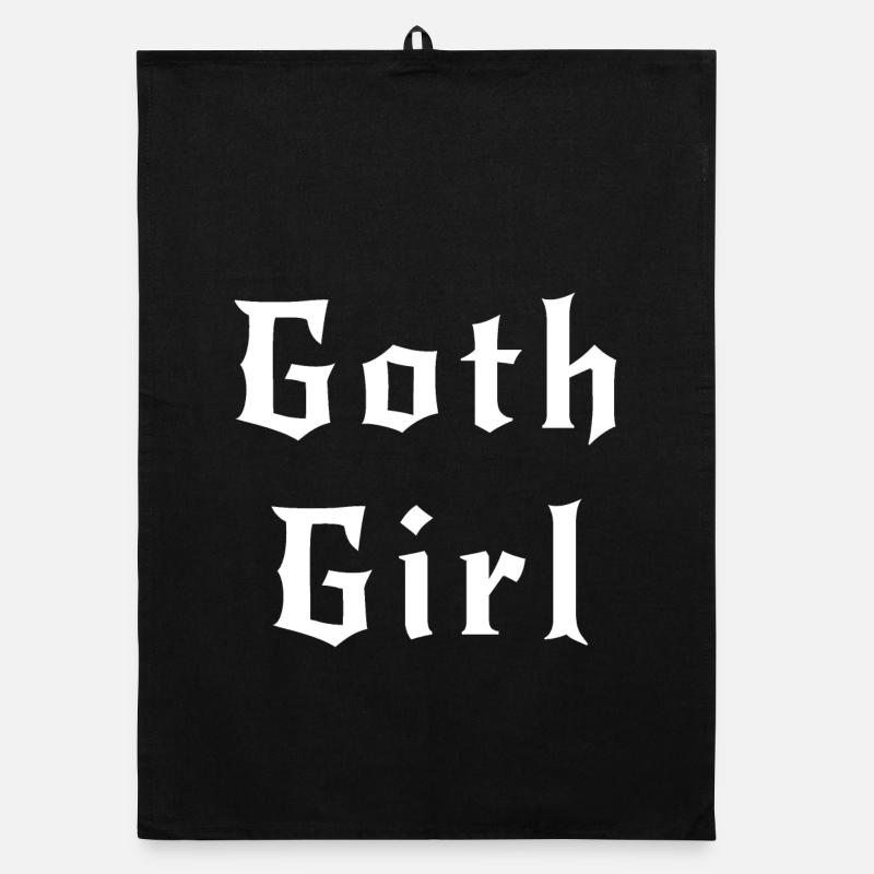 Gothic-Mädchen, Geschenk für Gothic-Mädchen oder -Frau - Organic Geschirrtuch - Schwarz