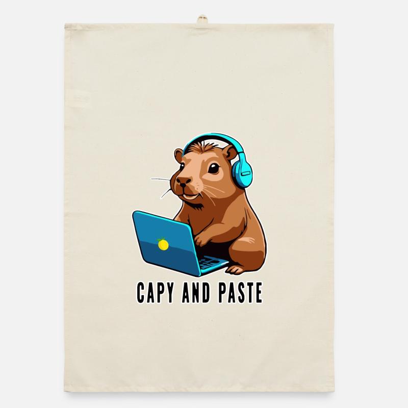Capybara with Joke Capy and Paste Organic dish towel