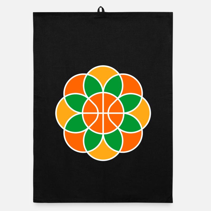 Mandala de fleur de basket-ball Torchon bio