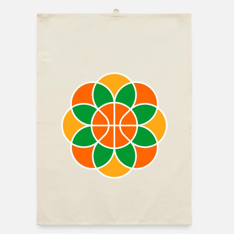 Mandala de fleur de basket-ball Torchon bio