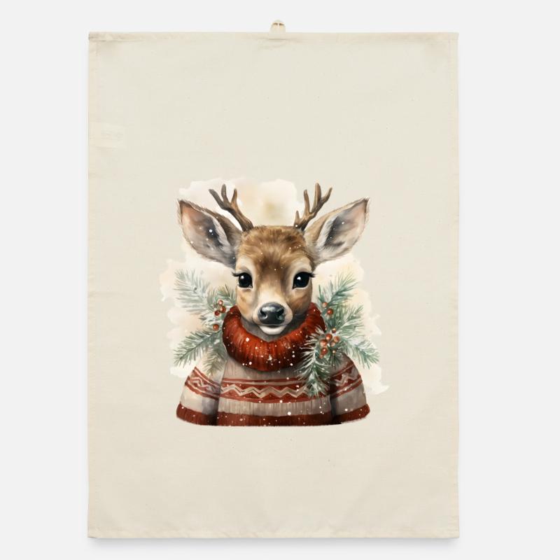 Cerf en pull d’hiver Torchon bio