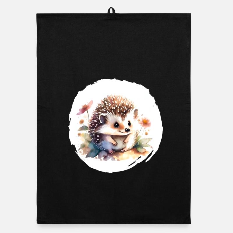 Igel Aquarell Organic Geschirrtuch