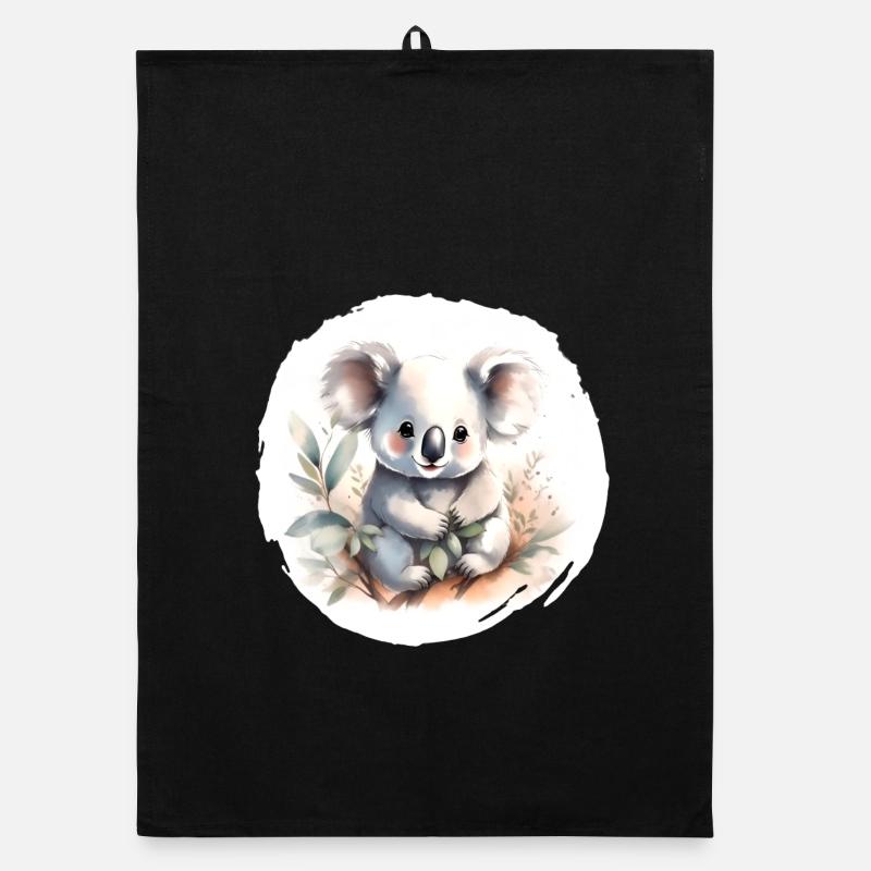 Koala Aquarell Organic Geschirrtuch