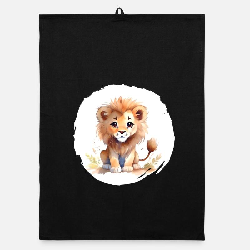 Aquarelle Lion Torchon bio