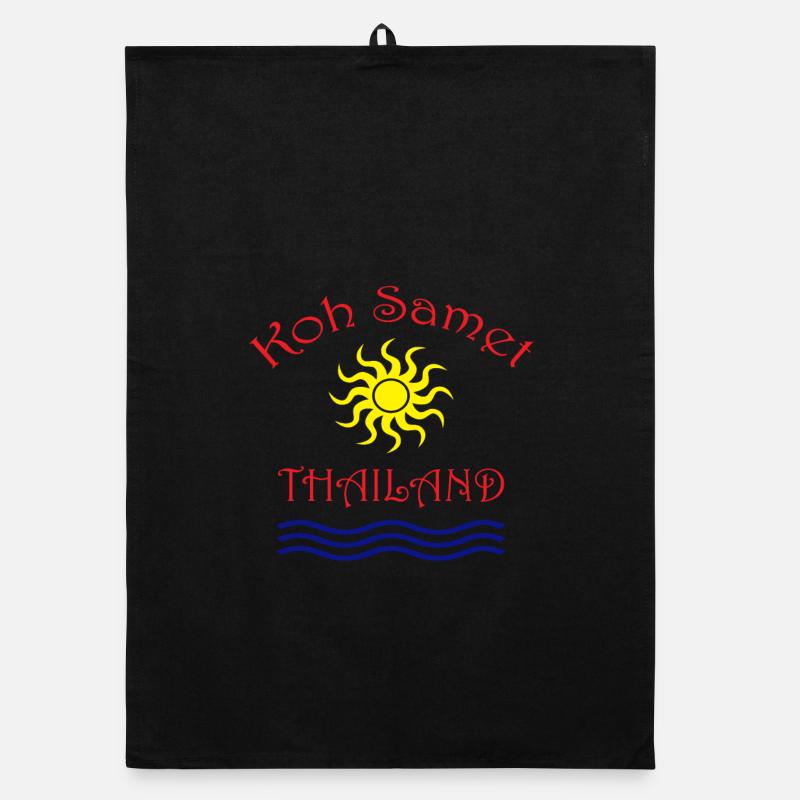 Île de Koh Samet Conception du soleil et des vagues Torchon bio