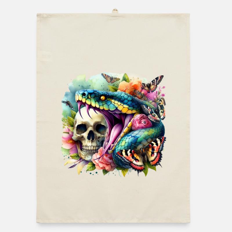 Serpent Crâne Torchon bio