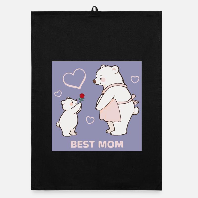 Bären Best Mom Muttertag Organic Geschirrtuch