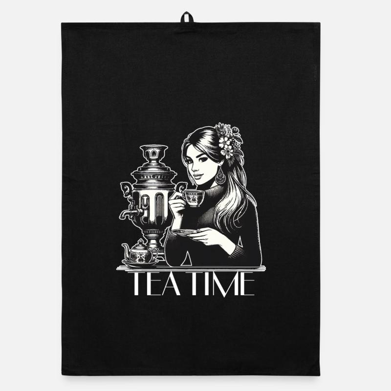 Samowar Teezeit Frau Geschenk Organic Geschirrtuch