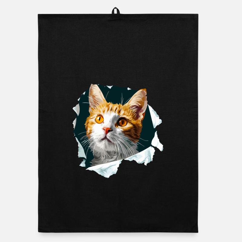 Cat, Cat, Cat, Cat Head, Cat Lover Organic dish towel