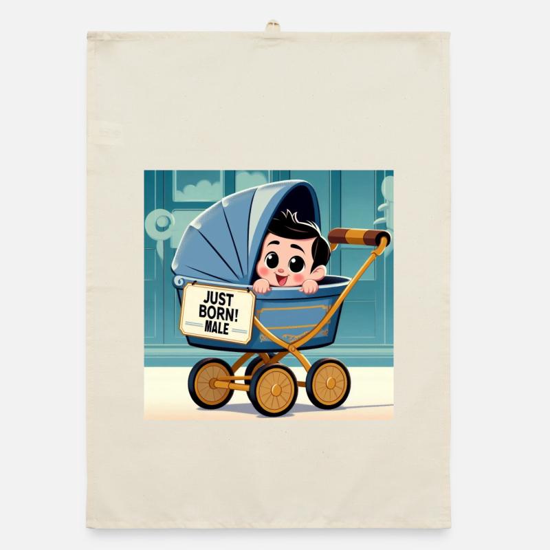 Gerade geborener Junge Organic Geschirrtuch