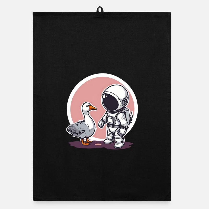 Mignon astronaute et oie dessin animé Design | Espace Torchon bio