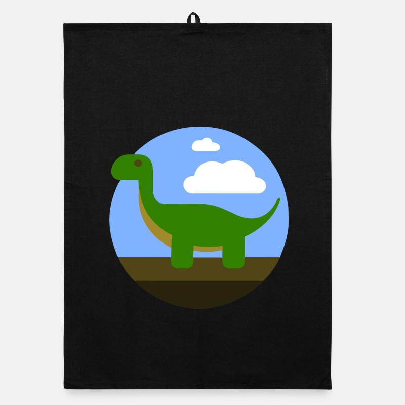 Dino - Organic Geschirrtuch - Schwarz