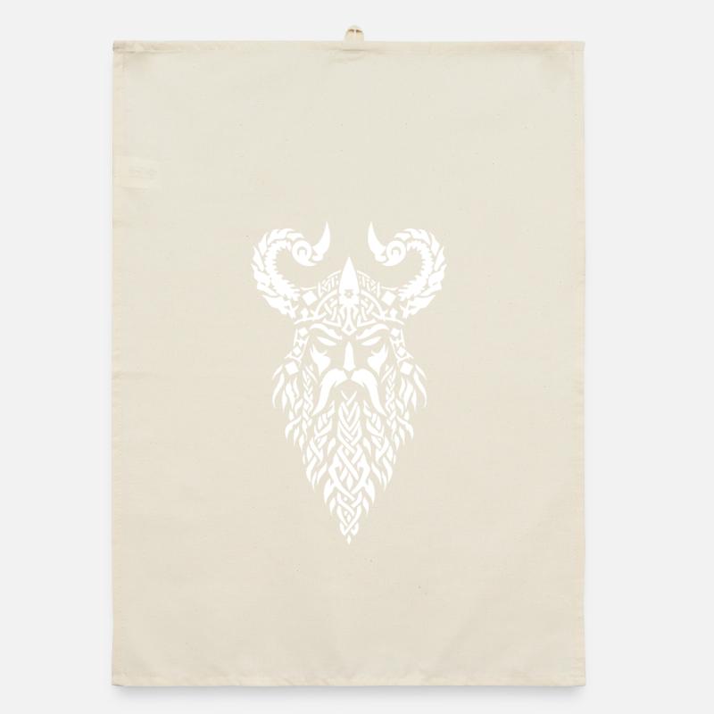 Wikinger-Kriegerkopf Organic Geschirrtuch