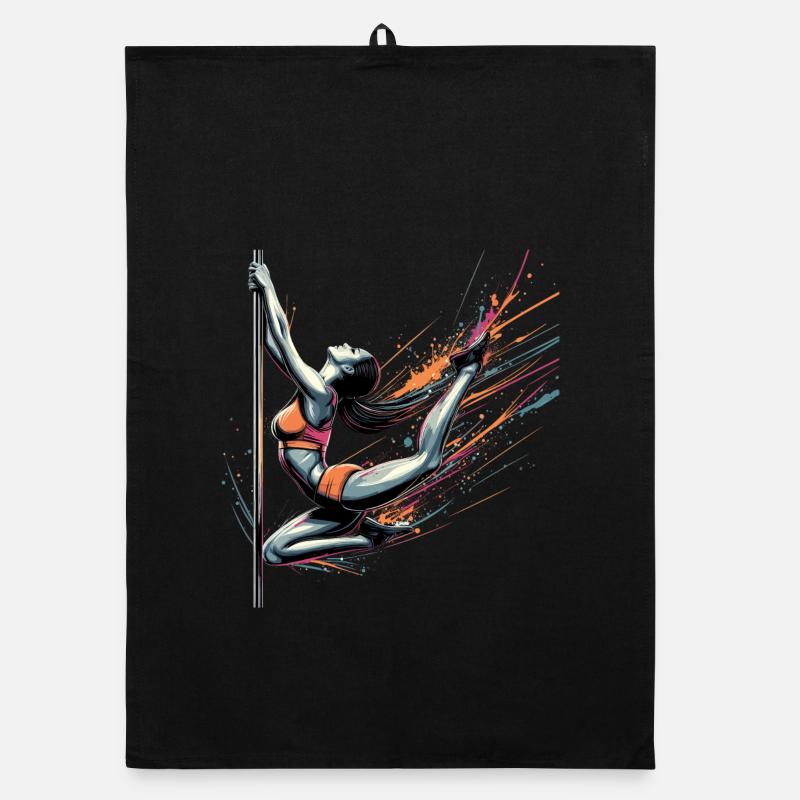 Pole Dance Dynamik Farben Geschenk Organic Geschirrtuch