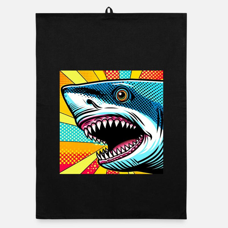 Requin Pop Art Torchon bio