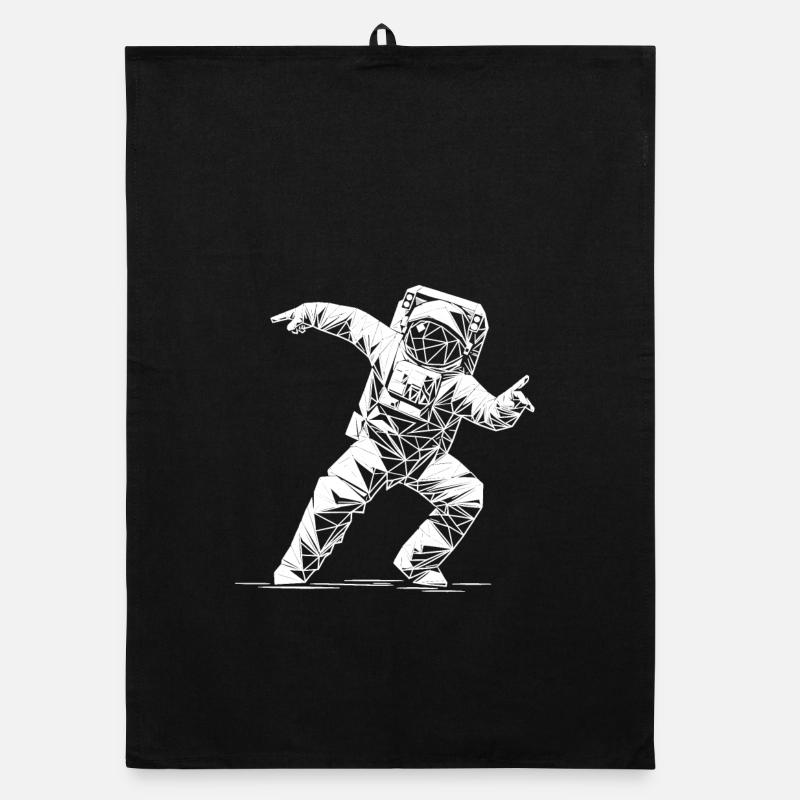 Geometric Spacesuit Dance Organic dish towel