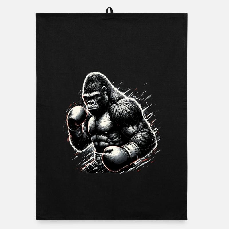 Gorille Boxer combattant boxe cadeau Torchon bio