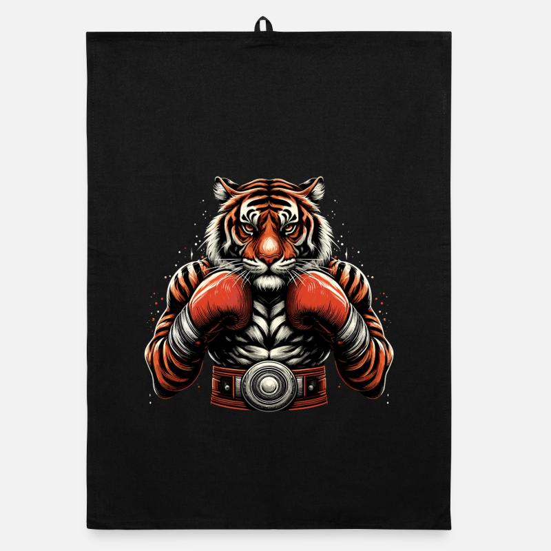 Cadeau de boxe Tiger Boxer Fighter Torchon bio