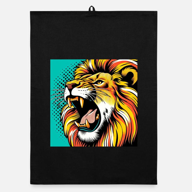 Lion Pop Art Torchon bio