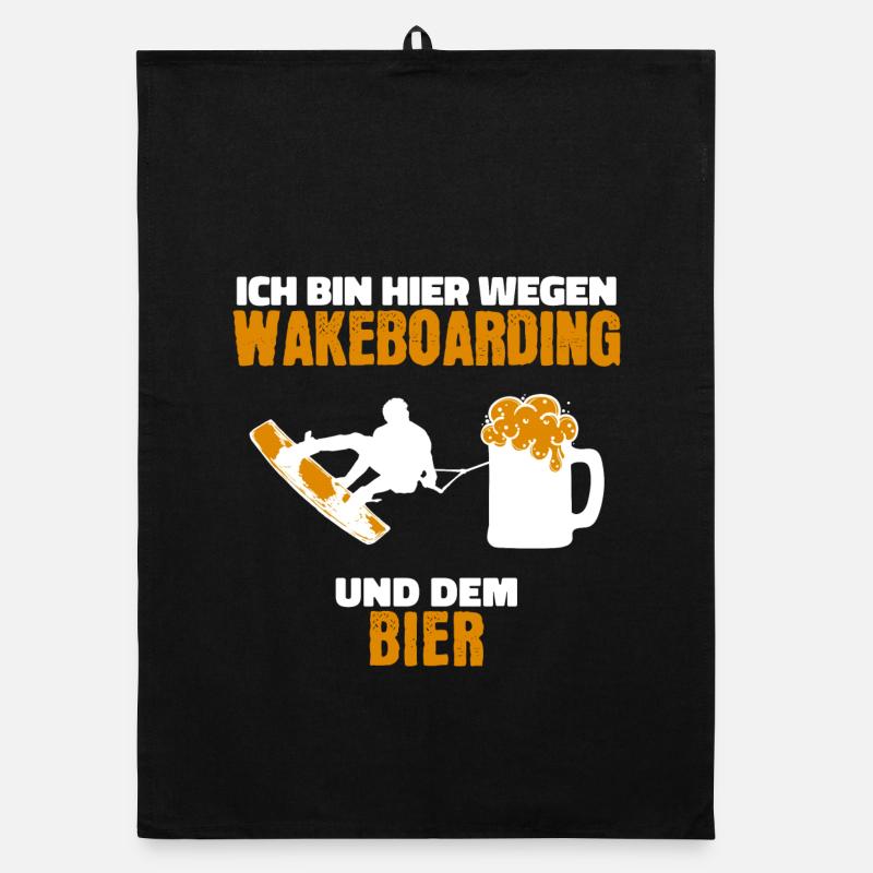 Kitesurfer Cooler Spruch Wakeboard Surfing Welle Organic Geschirrtuch