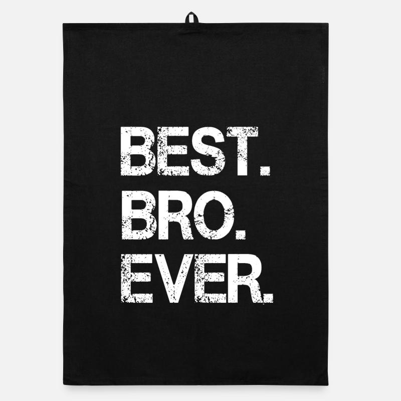 Bold Monochrome 'Best Bro Ever' Design Organic dish towel