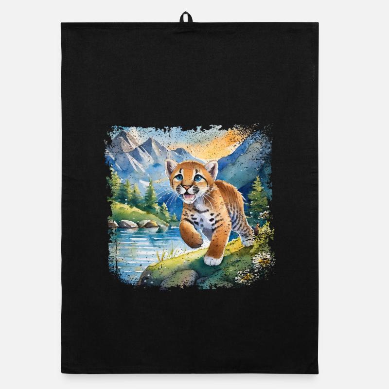 Niedlicher junger Tiger | Kinderbuchstil Organic Geschirrtuch